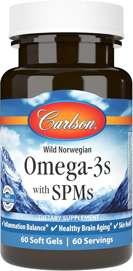 Carlson Omega-3s with SPMs, Phospholipid Omega-3s, 60 Softgels