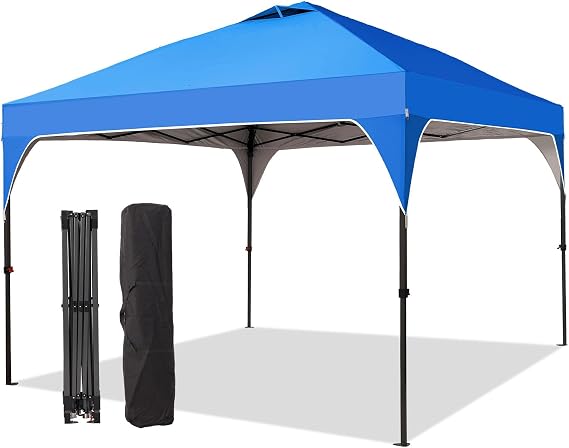 10x10 Pop Up Canopy Tent, Instant Outdoor Gazebo with Carrying Bag | 3 Adjustable Heights, Portable Shelter for Event, Parties, Camping and Outdoor Activities