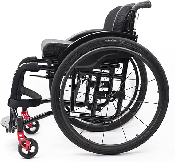 Sports and Leisure Wheelchairs for Adults,Portable Folding Sports Wheelchairs, Self Propelled Wheelchair with Handbrakes and Quick Release Rear Wheels & Anti-Tip Wheels(36cm/14.1in,Black)