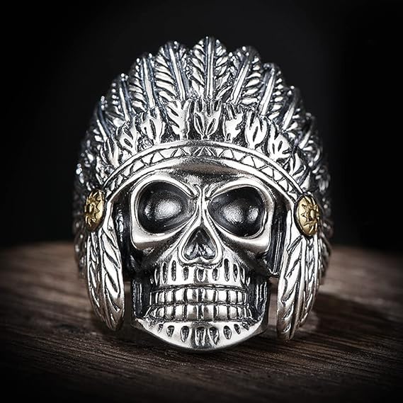 S925 Sterling Silver Charm Vintage Ring for Men, Nordic Punk Biker Bands Gothic Adjustable Opening Rings, Original Antique Rings Ethnicity Jewelry,Maori