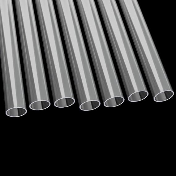 10PCS Rigid PETG Tube 1" (25mm) OD x 1mm Wall Thickness Plastic Tubing, 16" Length Clear DIY Acrylic Tube Chemical Resistant Round Polycarbonate Tubing
