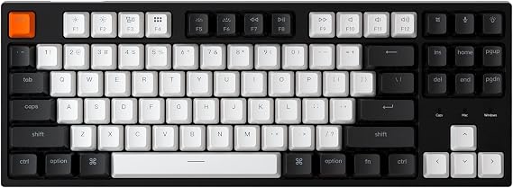 Keychron C1 Wired Mechanical Keyboard for Mac and Windows, 87-Key TKL USB-C Board, White Backlight, Gateron G Pro Brown Switch, Compact for Office, Typing and Light Gaming