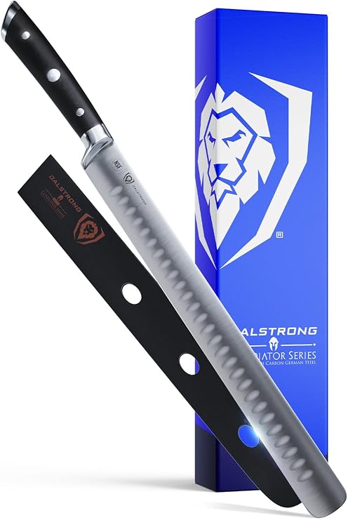 Dalstrong スライス&カービングナイフ 30.5cm（12インチ） グラディエーターシリーズ グラントンエッジ ジャーマン高炭素スチール G10ハンドル シース付き NSF認定 30.5cm（12インチ）スライス&カービングナイフ ブラックG10ハンドル | 56+ HRC - フルタングG10ハンドル - シース - バーベキューブリスケット用 - ホリデーターキーカービング - カスタマーサポート付き
