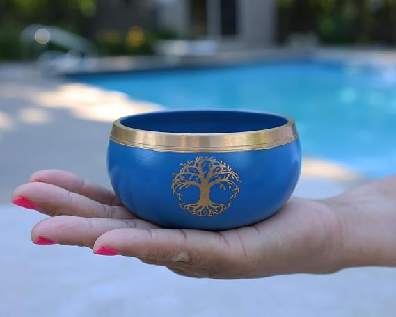 Tibetan Tree Of Life Singing Bowl Mallet Cushion Set ~ For Meditation, Yoga, Spiritual Healing and Mindfulness