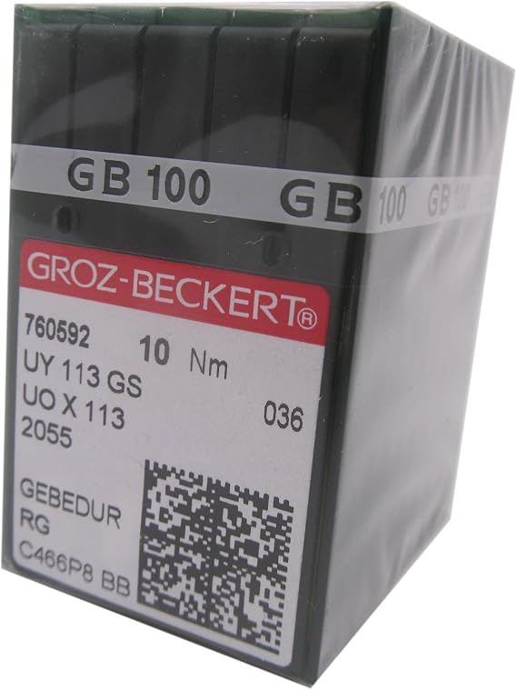 100PCS Groz-Beckert UOX113 UY113GS RG Point Gebedur Needle in CKPSMS Clear Plastic Box Compatible with/Replacement for Kansai Special/Union Special Brand Multi Needle Machine (Needle Size:14/90)