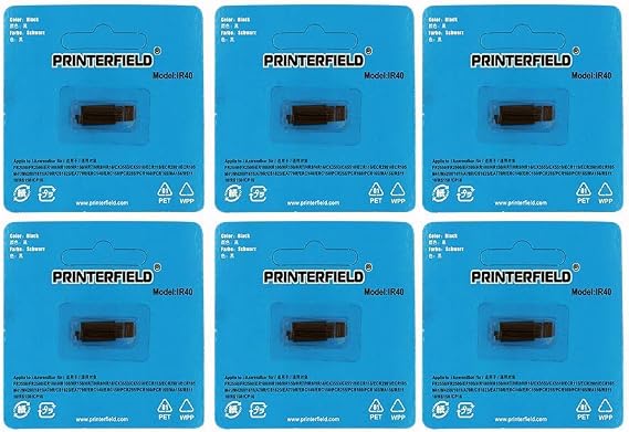 Printerfield Compatible Calculator Printer Ribbon Ink Roller IR40, 6-Pack