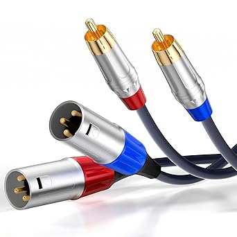Tisino Dual RCA to XLR Cable, 2 RCA to 2 XLR Male HiFi Stereo Audio Connection Microphone Cable Wire Cord Path Cable - 3.3 Feet