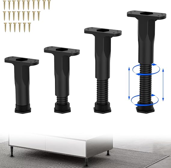 Adjustable Height Center Support Leg for Bed Frame,Bed Center Slat Support Leg (5.1~8.5（4PCS）)