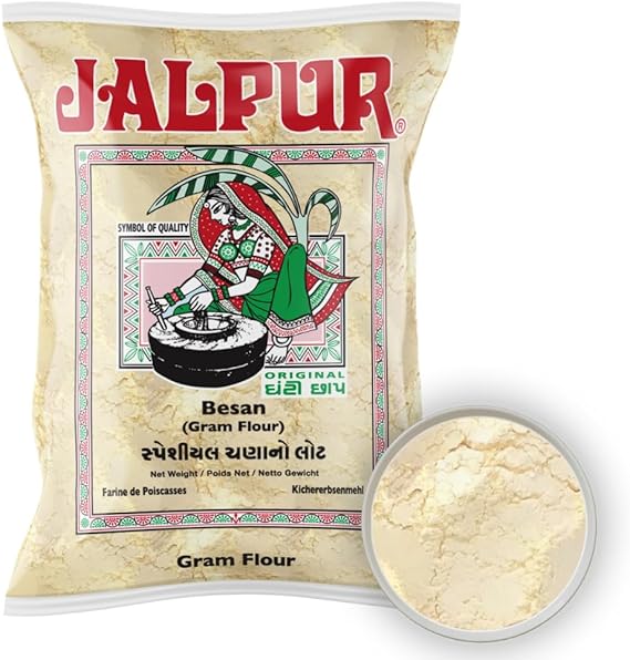 JALPUR MILLERS Stone Ground Gram Flour (Besan) 500g – Chickpea Flour Milled from Quality gram – for Savoury & Sweet Recipes Like Pakoras, Bhajis, Laddoos & Baking – Protein-Rich for Authentic Cooking