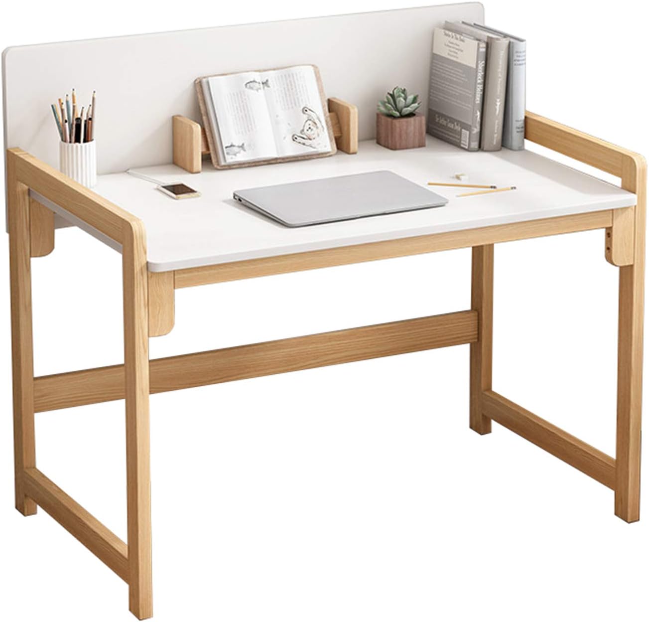 RENRUIRUI- Home Office Desk Simple Learning Writing Table Computer Laptop Workstation with Reading Stand for Students and Home Workers Size: 80X50X95CM