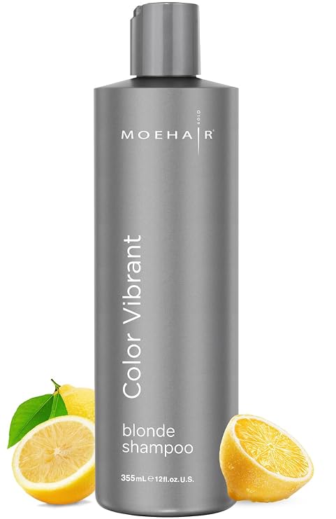 MOEHAIR Color Vibrant Blonde Shampoo | Neutralizes Yellow Tones | Eliminates Brassiness | Paraben & Sulfate Free| Color-Protect Purple Shampoo | (12 Fl. Oz)