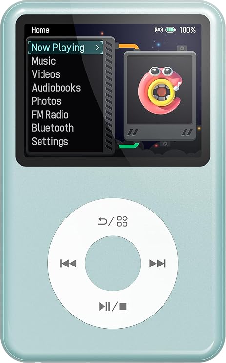 Mp3 Player with Bluetooth Y1 128G Innioasis Digital Music Player Portable Mini HiFi Sound Video Version Upgrade Nice Gift for 2025 Teal
