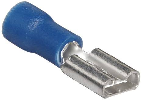 Morris Products 10324 Female Disconnect, Vinyl Insulated, Blue, 16-14 Wire Size, 0.032" X 0.250" NEMA Tab (Pack of 100)