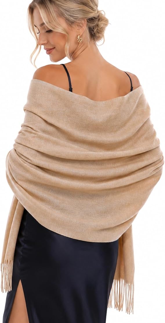 RIIQIICHY Winter Scarfs for Women Pashmina Shawls Wraps for Evening Dresses Large Warm Soft Scarves
