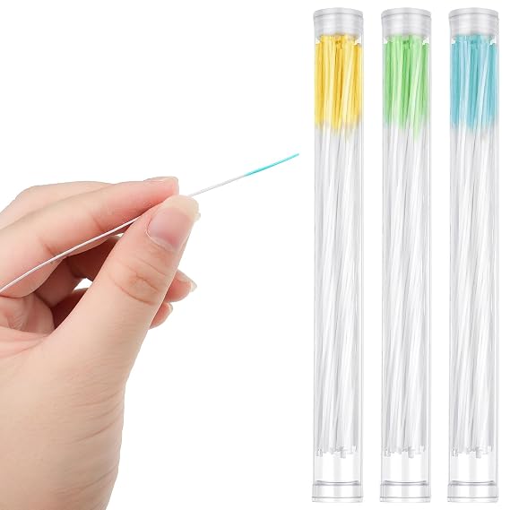 Maitys 180 Pcs Earring Hole Cleaner Floss Rose Scent, Yellow, Green, Blue
