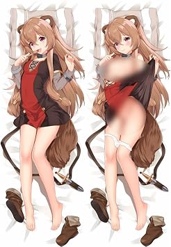 Raphtalia Anime Game Hugging Body Pillow Case Cover 59x20in/150x50cm Peach Skin DakimakuraB