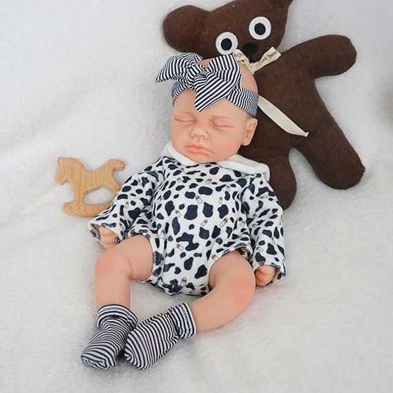 Junge 30 cm Voll Silikon Baby Puppe Realistische Baby Puppe Reborn Neugeborene Nicht Vinyl Schlafposition mit Geschenkbox