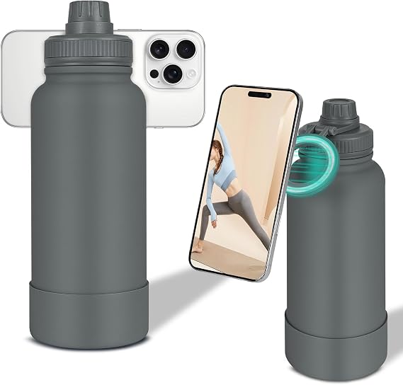 34oz Insulated Magnetic Water Bottle | Compatible with MagSafe Phone Holder | Stainless Steel Water Bottle | BPA Free 12H Hot & 24H Cold | Perfect for Gym, Sports, Travel, Car and Work