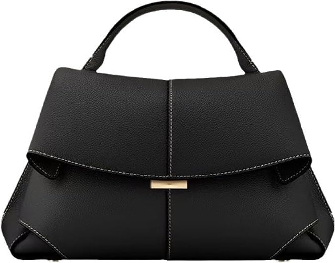 Luxury Top Handle Satchel Bag, Vegan Leather Crossbody Handbag