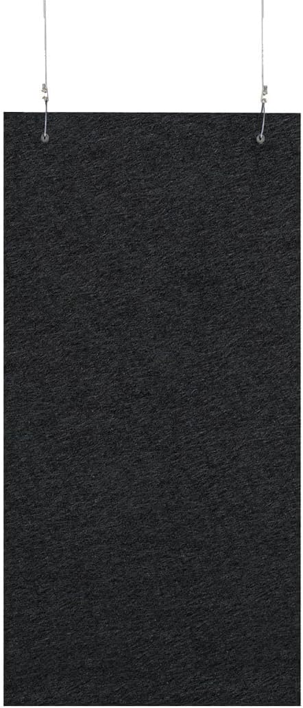 Versare Hanging SoundSorb Acoustic Baffles | Sound Dampening Material | Ceiling-Hung | Modern Design | 12" x 24" Black SoundSorb Panels