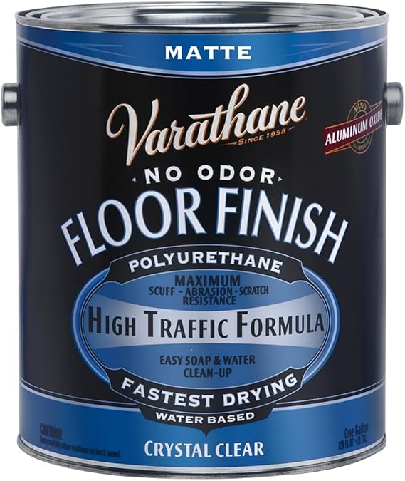 Rust-Oleum 286820 Varathane Water-Based Interior Floor Polyurethane, Matte, 1 Gal