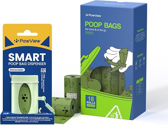 Perfect Dog-Walking Bundle - Includes 1 Poop Bag Dispenser Set (with 15 Bags) and 270 Leak-Proof Extra Thick Poop Bags, Lavender Scented