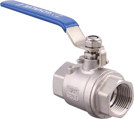 2-PC Ball Valve Stainless Steel - 3/4" NPT Female Full Port Ball Valve For water oil and gas