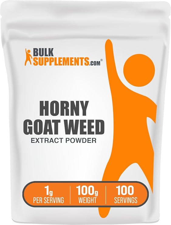 Horny Goat Weed Extract Powder - Herbal Supplements, Horny Goat Weed Powder - Vegan & Gluten Free, 1g per Serving, 100g (3.5 oz) (Pack of 1)