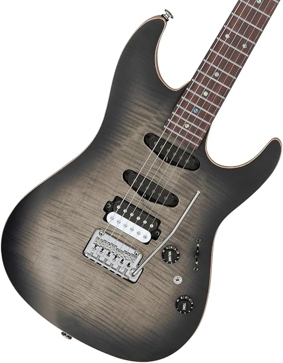 Ibanez Tom Quayle TQM2 Signature Electric Guitar - Charcoal Black Burst Flat