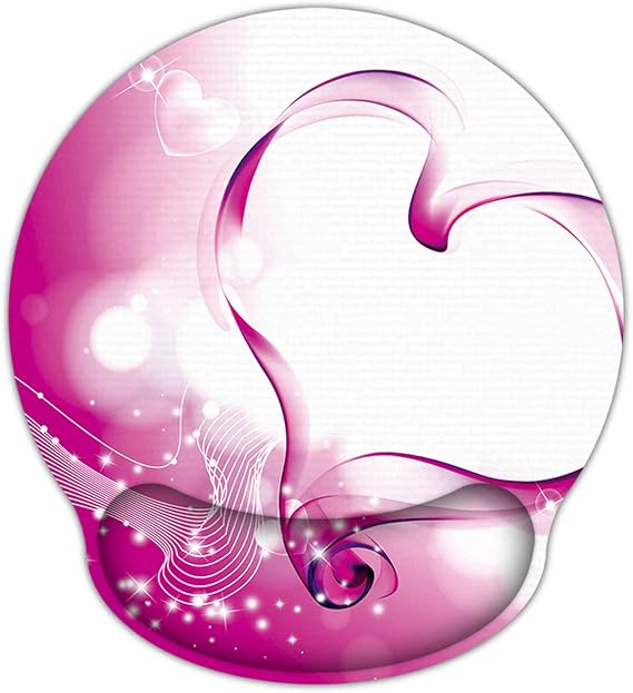 Meffort Inc Mouse Pad with Wrist Rest Support & Non-Slip Base, Durable Ergonomic Gaming Mousepad - Pink Heart