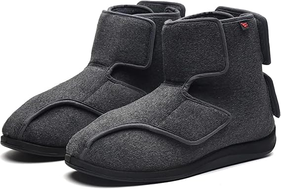 Extra Wide Width Walking Sneakers,Men's Diabetic Boots High-top Adjustable Cloth Shoes Elderly Orthopedic Running Shoes Air Breathable Trainers House Shoes Men 9/Women 10