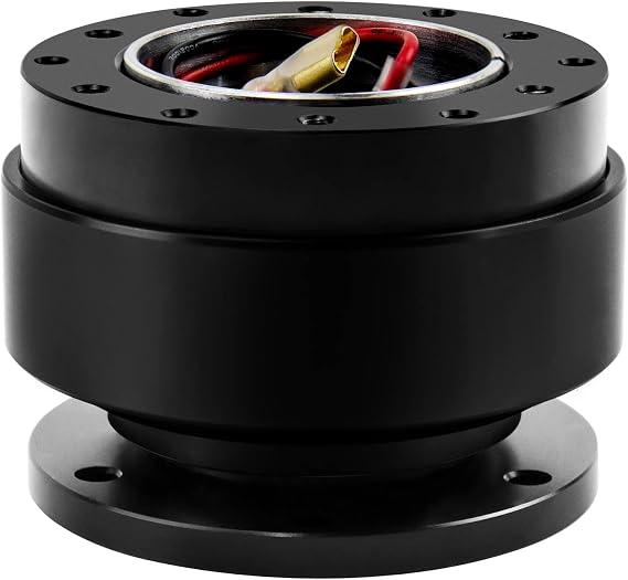 Steering Wheel Quick Release Universal 6-Hole Snap Off Boss Kit for Racing/Rally/Motorsport (Black)