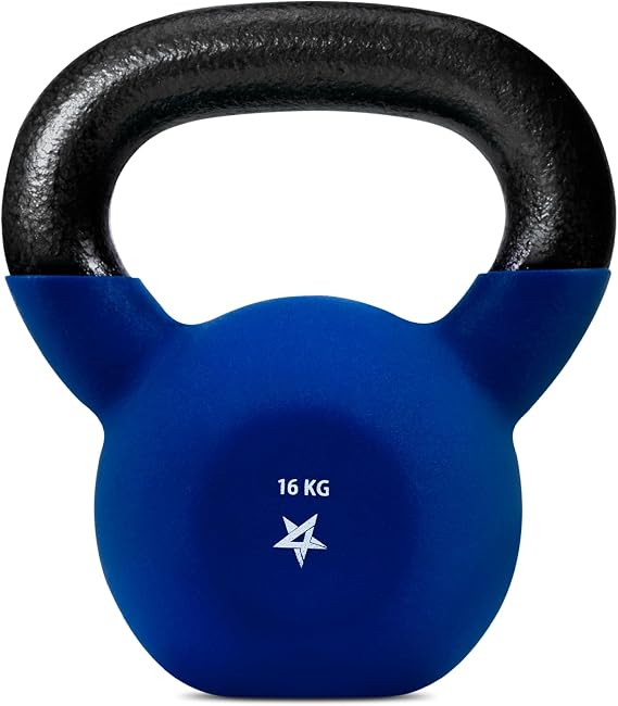 Yes4All 2-20kg Neoprene Coated Cast Iron Kettlebell, Kettle Bell Weight Sets for Home Gym Fitness & Weight Training - Multicolor Kettlebells, Single