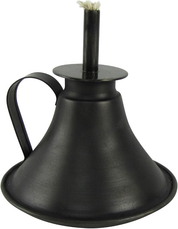Primitive Colonial Style Camphene Burner Antique Maritime Whale Oil Lamp w/ Wick