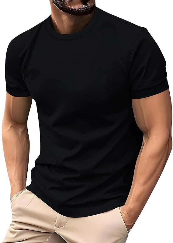 Men's Muscle T-Shirts Soft Stretch Short Sleeve Raglan Bodybuilding Gym Tee Fashion Athletic Hipster Cotton T Shirts