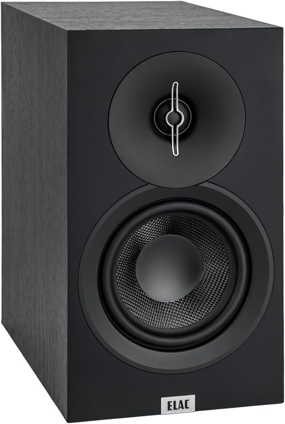 ELAC Debut 3.0 DB53-BK Bookshelf Speakers, Ash Black (Pair) - 1" Aluminum Dome Tweeter and 5.25" Aramid Fiber Woofer, Bass Reflex