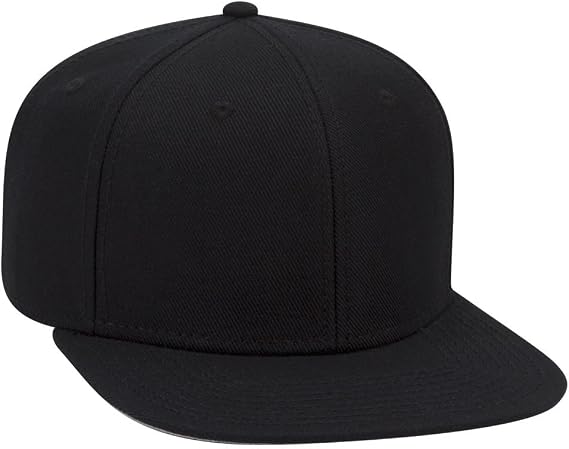 OTTO Wool Blend Twill Square Flat Visor SNAP 6 Panel Snapback Hat