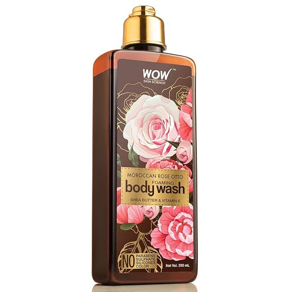 WOW Skin Science Moroccan Rose Otto Body Wash - Maximum Hydration For Smooth, Healthier, Softer Skin For Men, Women, Teen- Subtle Flowery Scent - Sulfate, Paraben, Silicone Free - 250 mL