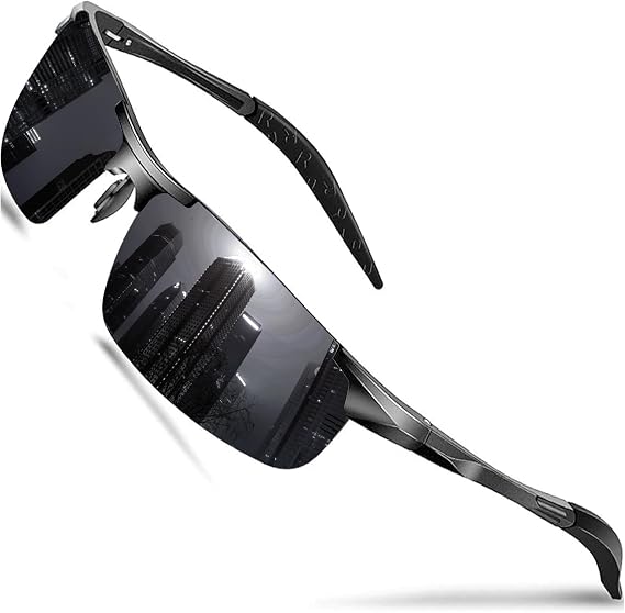 DADA-PRO Polarized Sunglasses Men Sport Driving Sun Glasses Ultralight Al-Mg Mirrored Shades UV400 Protection