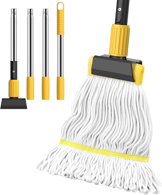 Heavy Duty Commercial Mop, Industrial Mop with 59-in Long Handle