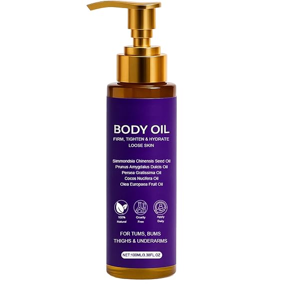 Body Firming Oil, Luxury Body Oil for Crepe Skin, Firming Tightening & Hydrating Body Serum with Vitamin E and Sweet Almond Oil, Smooths Skin for Women