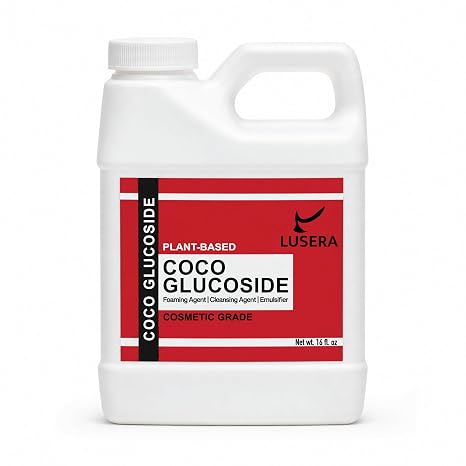 Coco Glucoside Surfactant, Cosmetic Grade Plant-Based Nonionic Cleansing Agent, Sulfate-Free Foam Booster for DIY Shampoo, Body Wash, Facial Cleanser, 16 fl oz