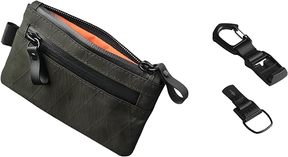 ALPAKA HUB Carabiner and Zip Pouch - Versatile Pouch, Quick Release Key Clip - Magnetic Latch, RFID-Blocking Cash and Card Wallet - Weatherproof Fabrics, YKK Zipper for Men