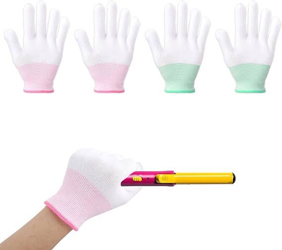 4 Pcs Heat Gloves for Hair Styling, Heat Resistant Gloves Professional Curling Iron Glove for Flat Iron and Curling Wand Suitable Sublimation Heats Transfer Printing