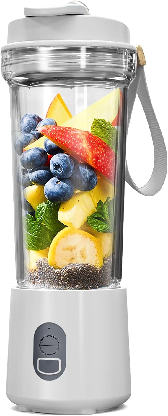 Portable Blender for Smoothies and Shakes & Ice Crushing, One-Button-Operation Smoothie Maker, 16.9 oz, Mini Blender with Six Blades for Baby Food,Travel,Gym