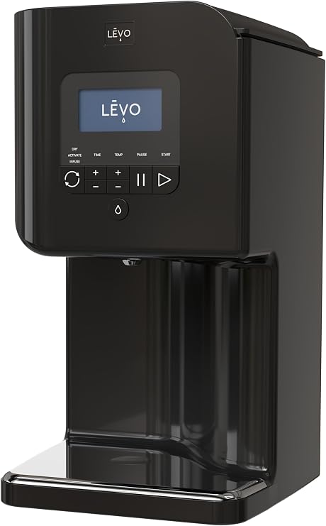 LEVO II+ Herbal Oil Infusion Machine Plus Filter Technology - Botanical Extractor, Herb Dryer, Decarboxylator, Oil Infuser - Easy Edible Infusion Maker for Gummies, Brownies & More - Licorice Black