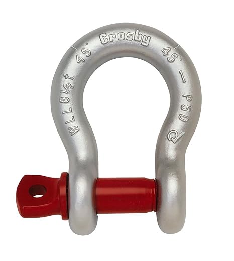 Crosby Screw Pin Anchor Shackle Carbon Steel, Galvanized, 17 Ton WLL, 1-1/2" Size, G-209