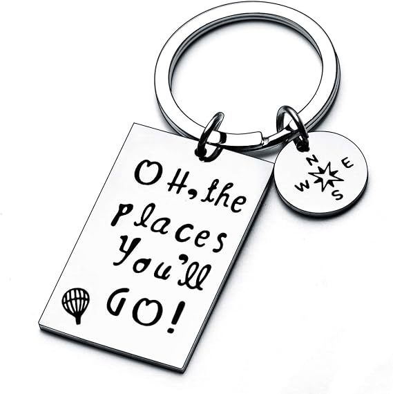 YEEQIN Graduation Gift Oh The Places You Will Go Keychain Inspirational Gifts For Graduates (Keychain)