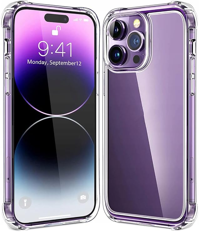 KZY Contact Apple iPhone 14 Pro Compatible Cover Camera Part Outdoor Airbag Antishock Corner Protected Transparent Silicone Case