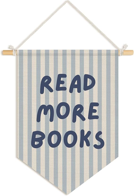 Wheatwin Classroom Reading Nook Decor, Read More Books Pennant Flag for Reading Corner Classroom Library 15x11 Inch